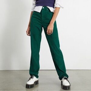 PacSun Green Corduroy Dad Jeans Straight Leg Pants - 28